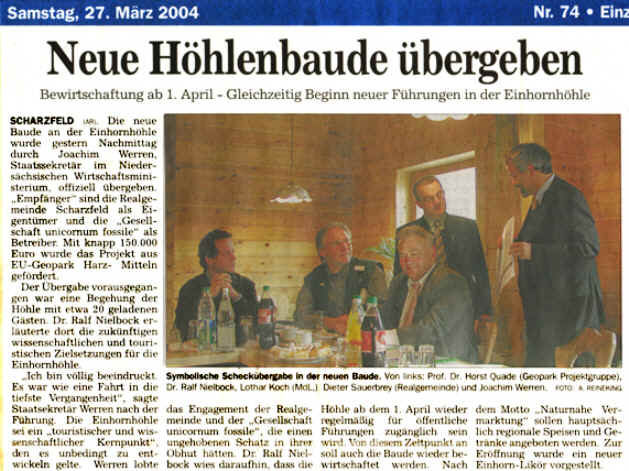 Wanderbaude Haus Einhorn - Eröffnung 2004