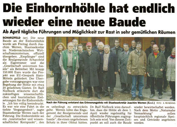 Wanderbaude Haus Einhorn - Eröffnung 2004